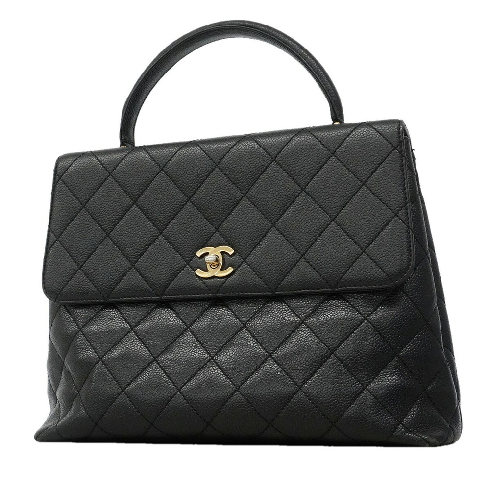Chanel Matelassé handbag, caviar leather, black, women's.